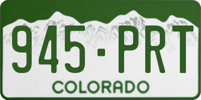CO license plate 945PRT