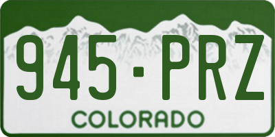 CO license plate 945PRZ