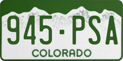 CO license plate 945PSA