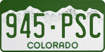 CO license plate 945PSC