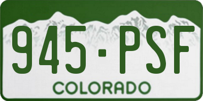CO license plate 945PSF