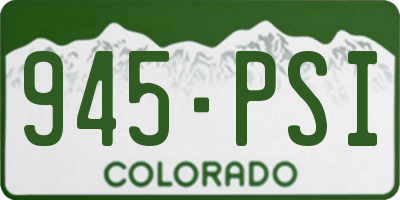 CO license plate 945PSI