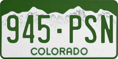 CO license plate 945PSN