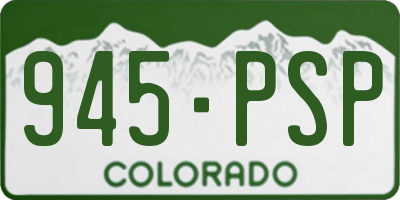 CO license plate 945PSP
