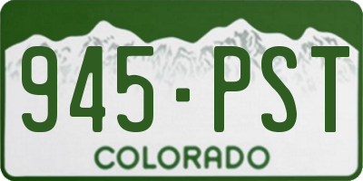CO license plate 945PST