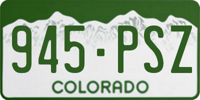 CO license plate 945PSZ