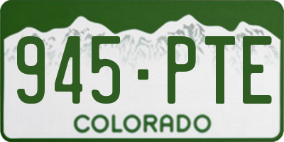 CO license plate 945PTE