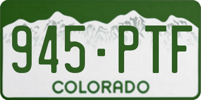 CO license plate 945PTF