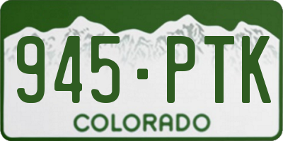 CO license plate 945PTK