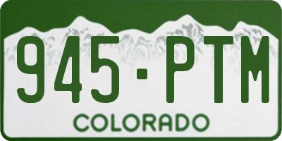 CO license plate 945PTM