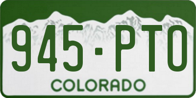 CO license plate 945PTO