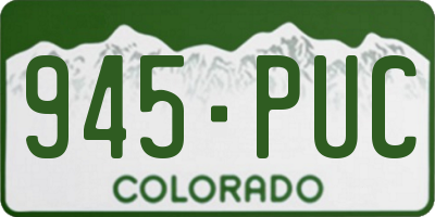 CO license plate 945PUC
