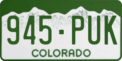 CO license plate 945PUK