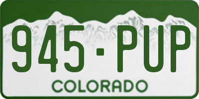 CO license plate 945PUP