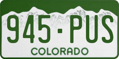 CO license plate 945PUS