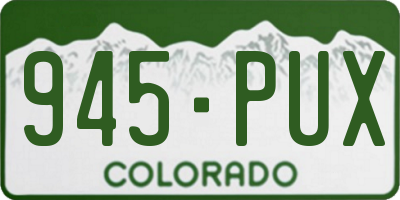 CO license plate 945PUX