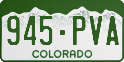 CO license plate 945PVA