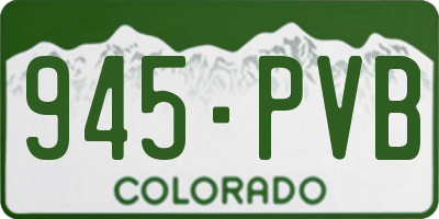 CO license plate 945PVB