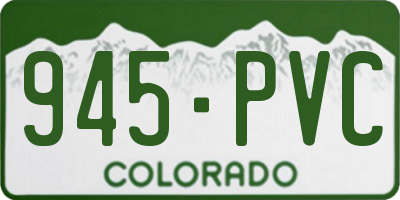 CO license plate 945PVC