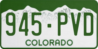 CO license plate 945PVD