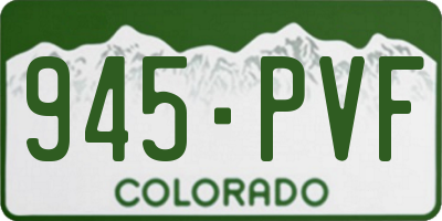 CO license plate 945PVF