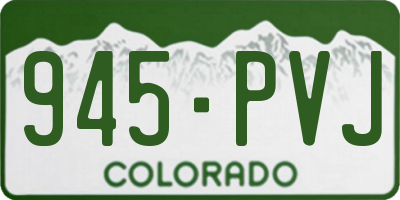 CO license plate 945PVJ