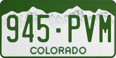CO license plate 945PVM