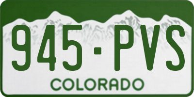 CO license plate 945PVS