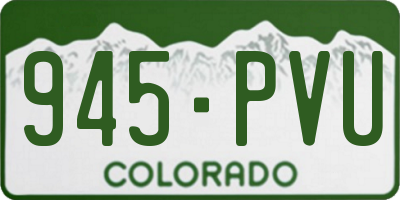 CO license plate 945PVU