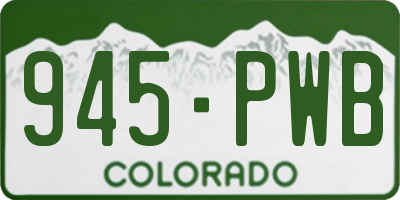 CO license plate 945PWB