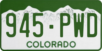 CO license plate 945PWD
