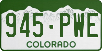 CO license plate 945PWE
