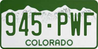 CO license plate 945PWF