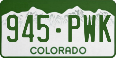 CO license plate 945PWK