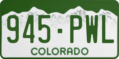 CO license plate 945PWL