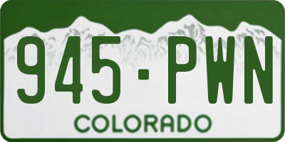 CO license plate 945PWN