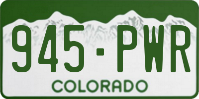 CO license plate 945PWR