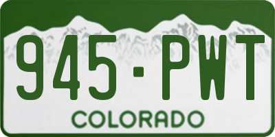 CO license plate 945PWT