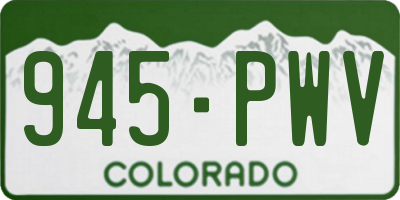 CO license plate 945PWV