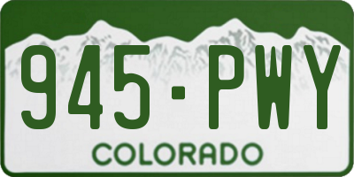 CO license plate 945PWY