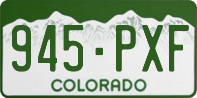 CO license plate 945PXF