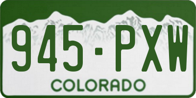 CO license plate 945PXW