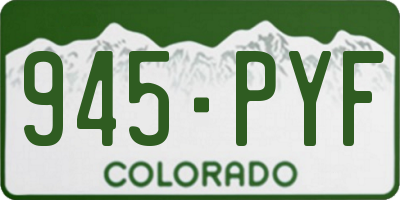 CO license plate 945PYF