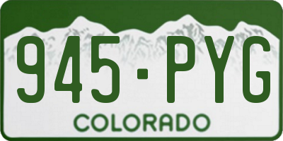 CO license plate 945PYG