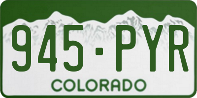 CO license plate 945PYR
