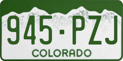 CO license plate 945PZJ