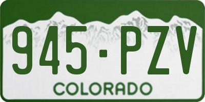 CO license plate 945PZV