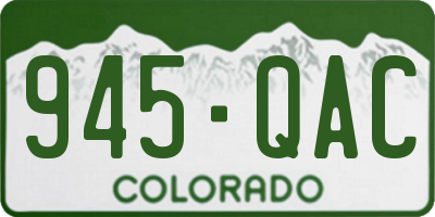 CO license plate 945QAC