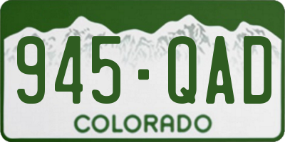 CO license plate 945QAD