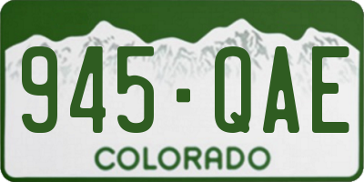 CO license plate 945QAE